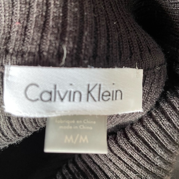 Calvin Klein Long Sleeve Cowl Neck Fit n Flare Black Dress - Picture 5 of 7